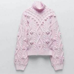 ZARA PINK POMPOM SWEATER 💕
